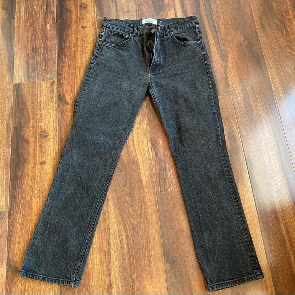 Reformation Jeans Organic Cotton Blend Straight Black Mid/High Rise